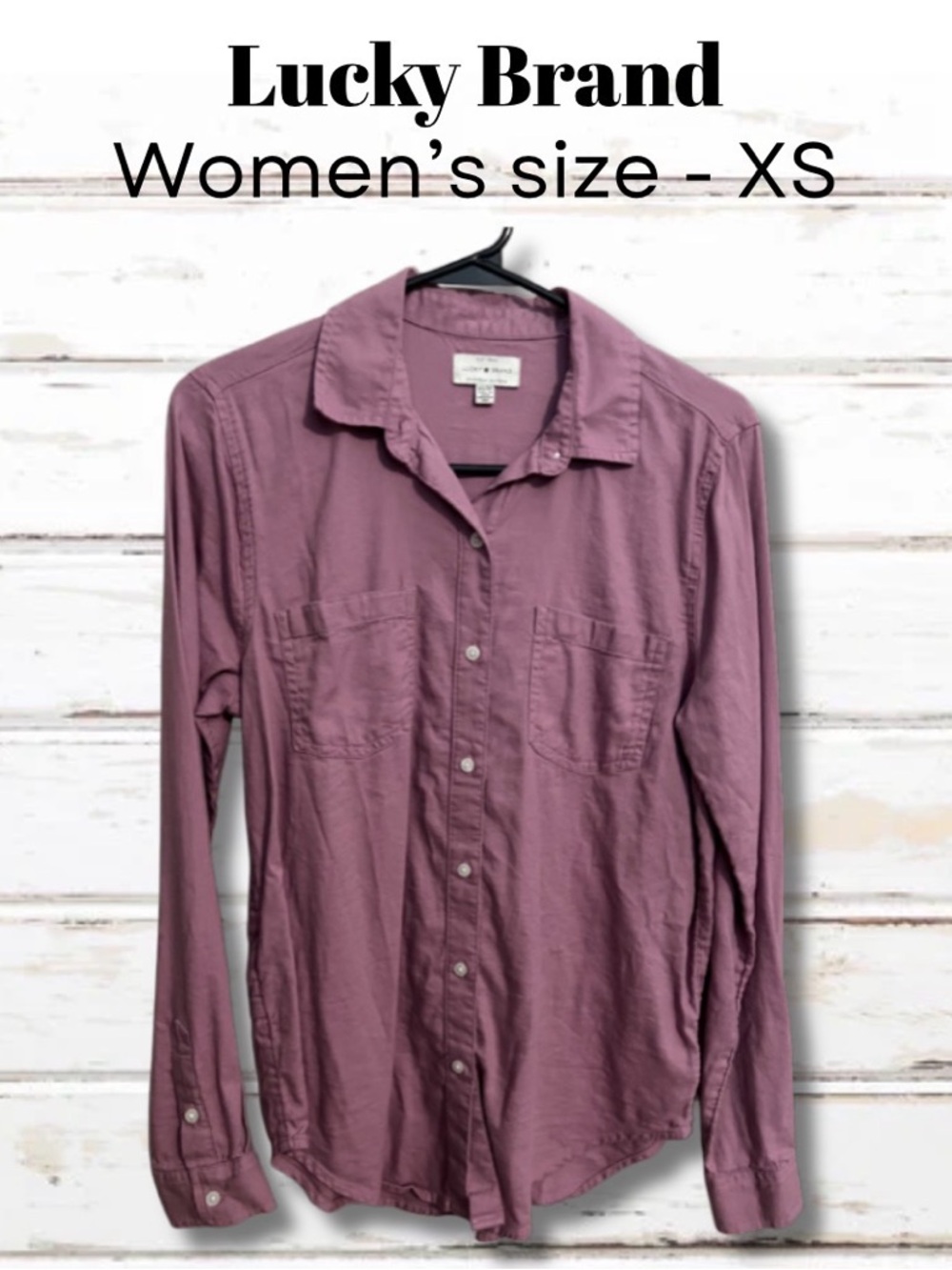 Lucky Brand Mauve Button-Front Womens Shirt